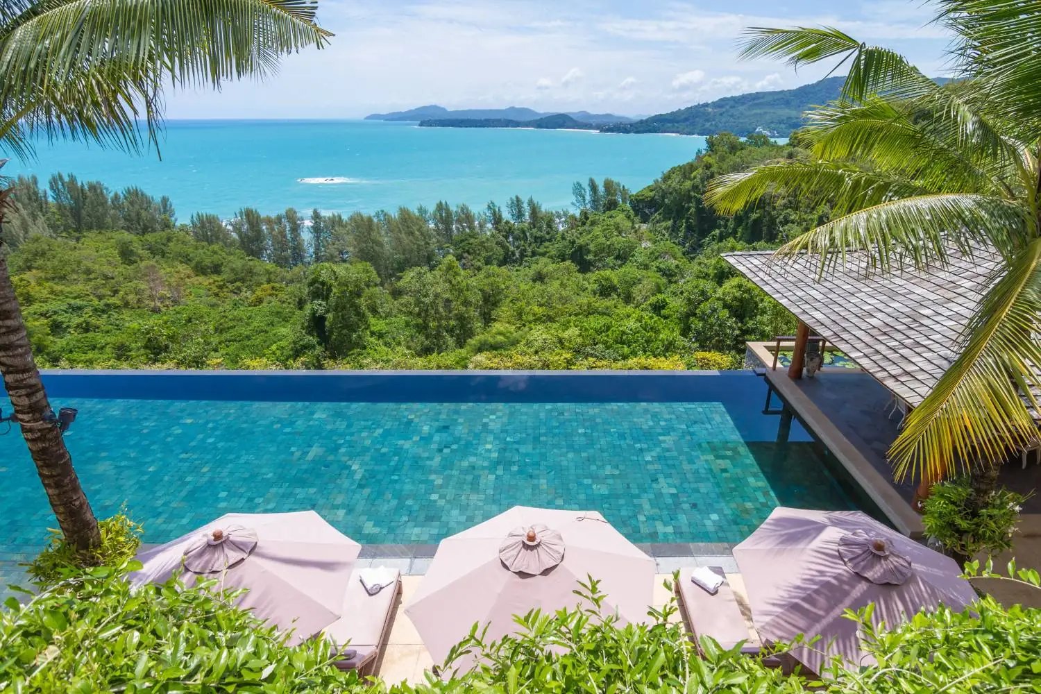 Panoramic Andaman Sea views from the villa terraces